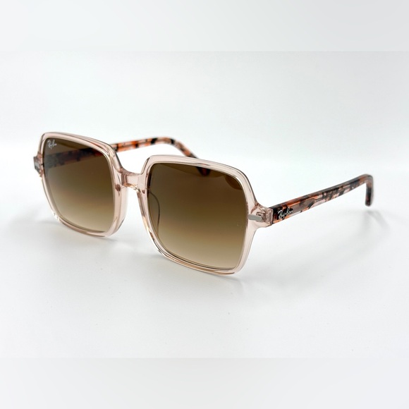 Ray-Ban Square II Women's Sunglasses Transparent Light Brown RB1973 1281/51 - Picture 10 of 15
